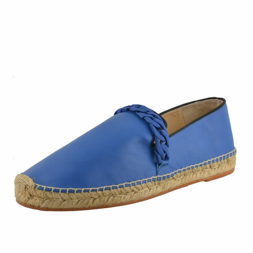 Louis Leeman Men's Blue Leather Moccasins Loafers